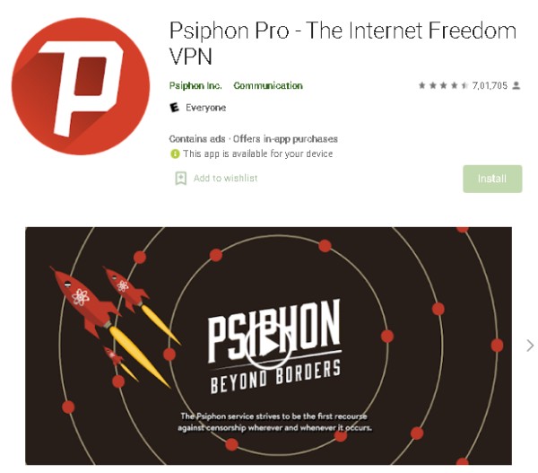 Does Psiphon-Pro app really provide free internet even if interrnet is banned ?